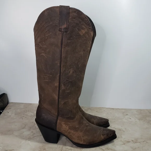 Shyanne Brown Heeled Western Cowgirl Boots Size 8.5 - Picture 3 of 7